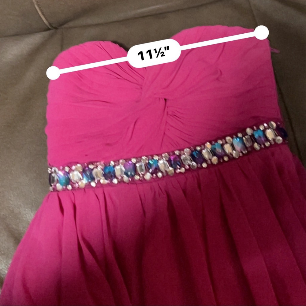 Jodi Kristopher Pink Strapless Beaded Dress Women's Size 1 - Picture 6 of 8